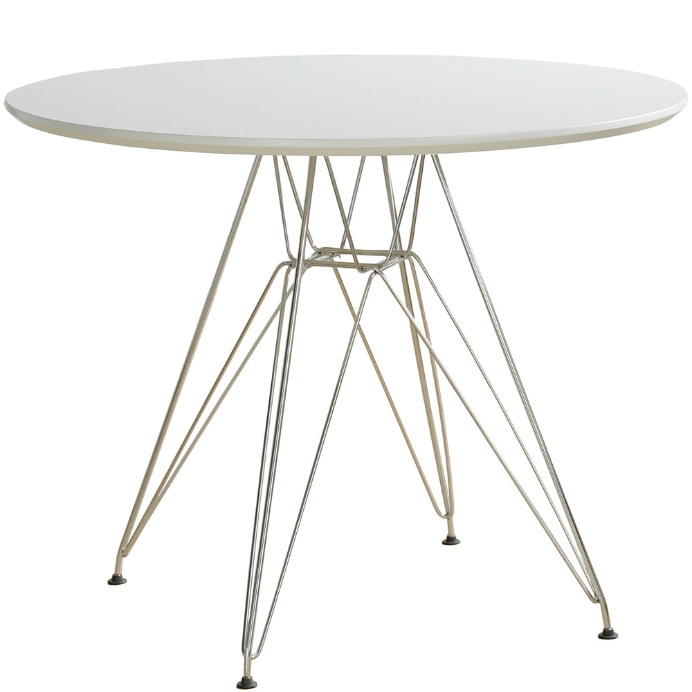 Industrial plywood steel dining table eames primary product view.