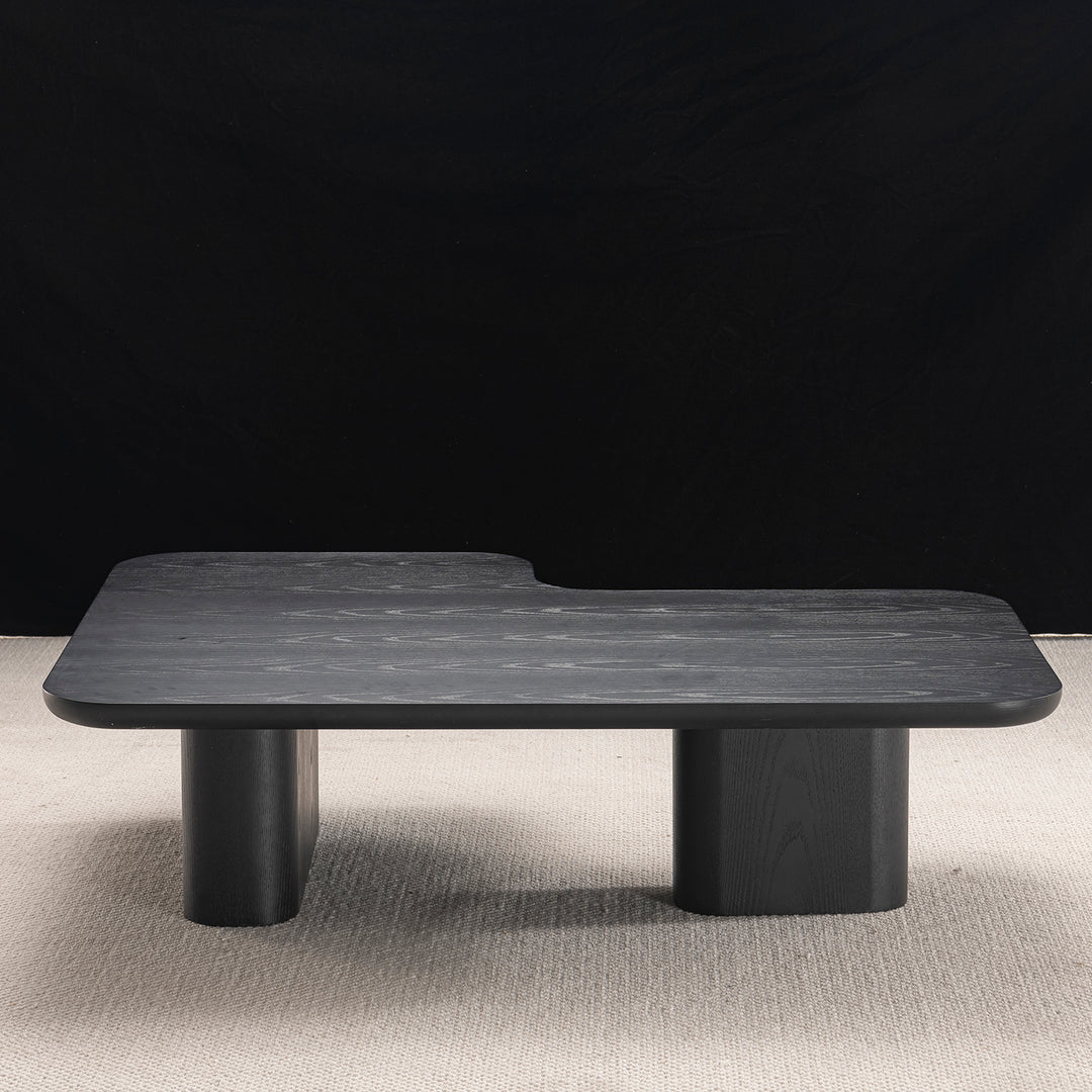 Japandi ash wood coffee table noiru in close up details.