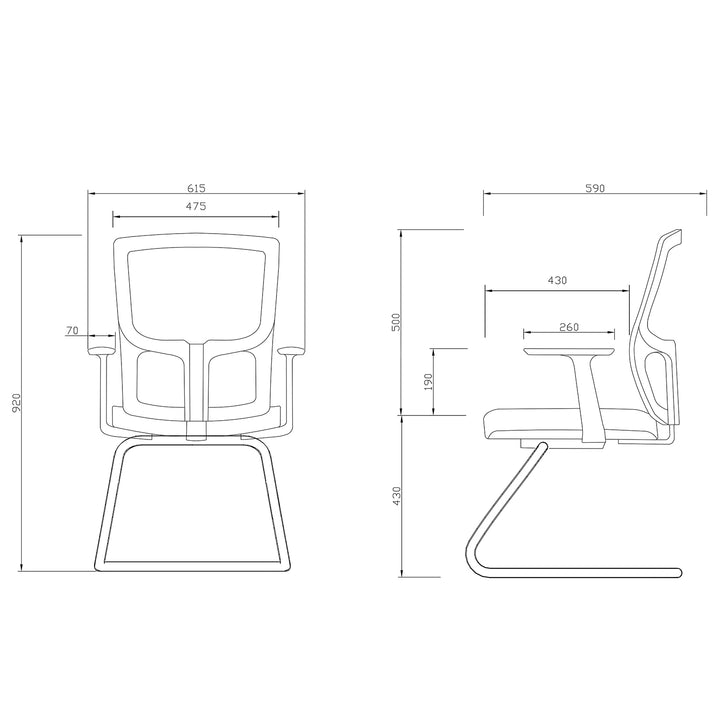 Modern mesh meeting office chair mod size charts.