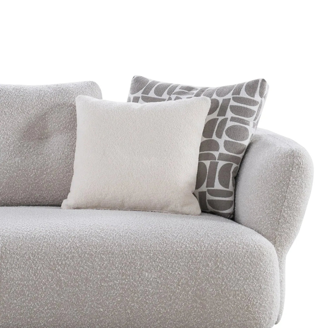 Modern boucle fabric 4 seater sofa couch material variants.