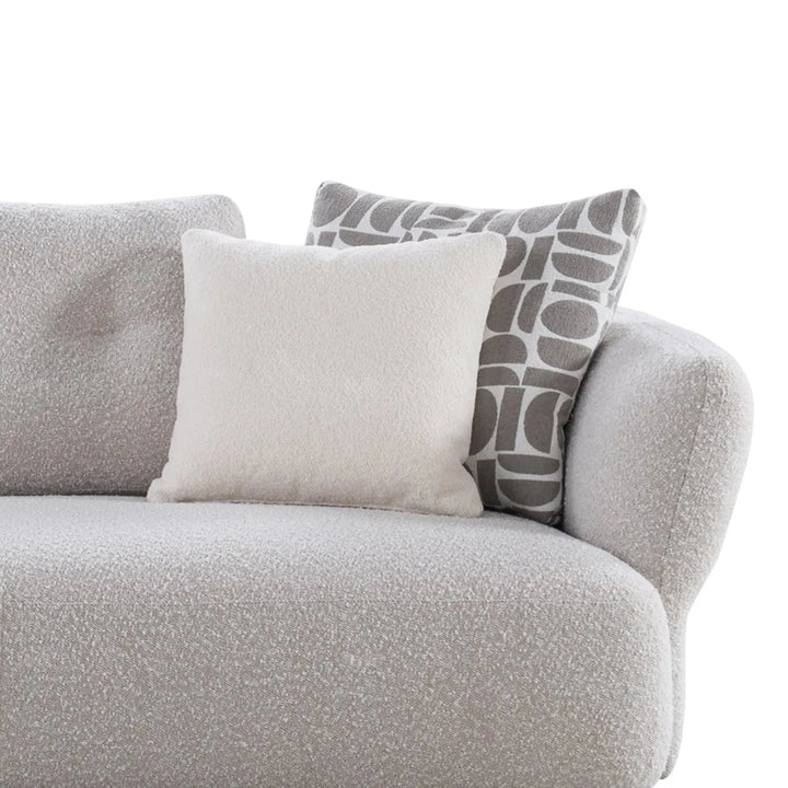 Modern boucle fabric 4 seater sofa couch material variants.