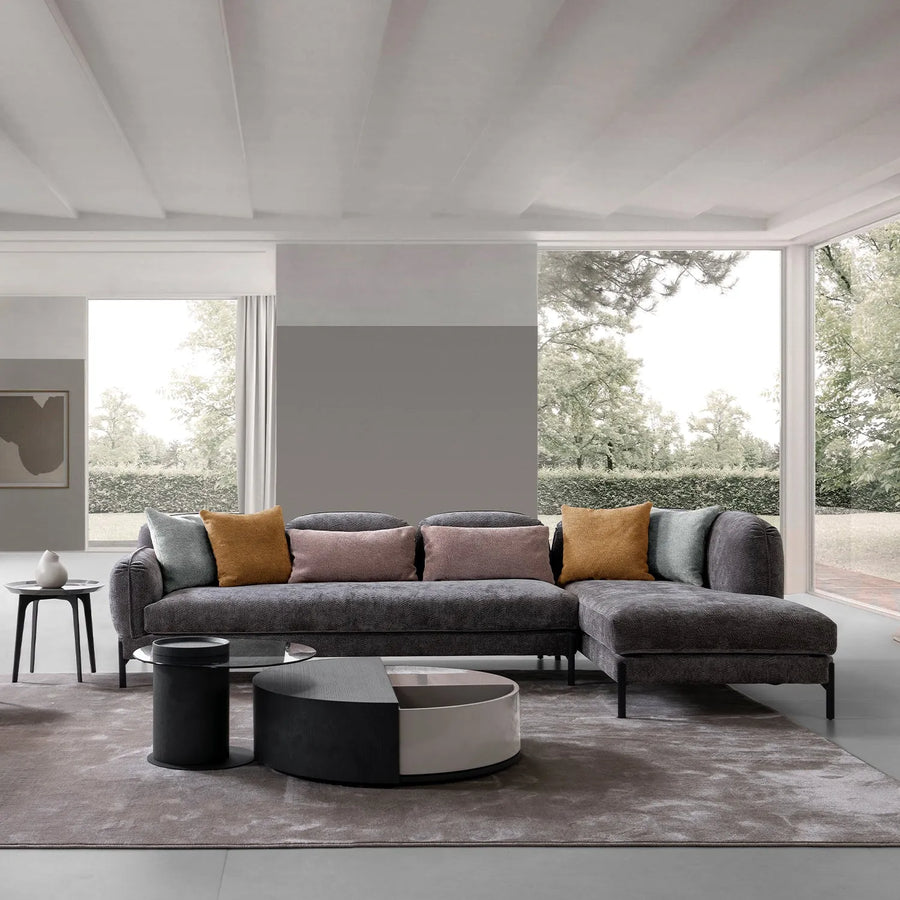 Modern chenille velvet fabric l shape sectional sofa stylish 4+l primary product view.