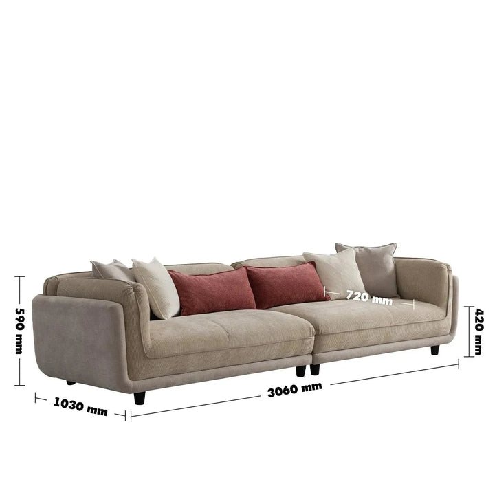 Modern corduroy velvet fabric 4 seater sofa fluff size charts.