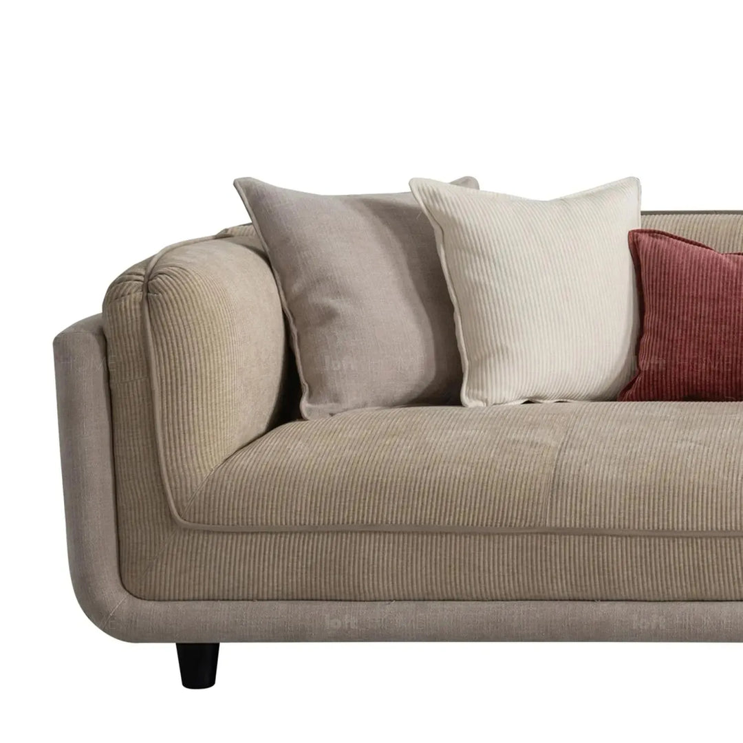 Modern corduroy velvet fabric 4 seater sofa fluff color swatches.