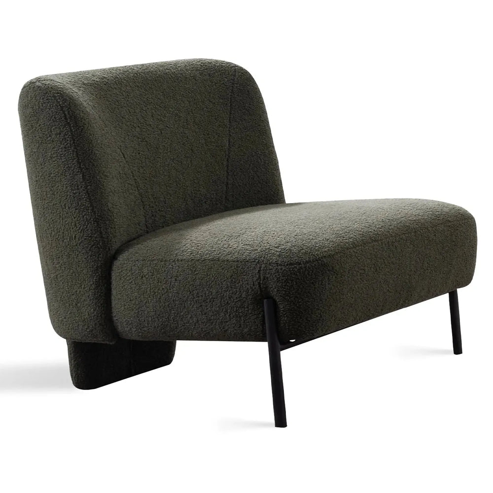 Modern sherpa fabric 1 seater sofa atrium in white background.