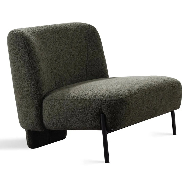 Modern sherpa fabric 1 seater sofa atrium in white background.