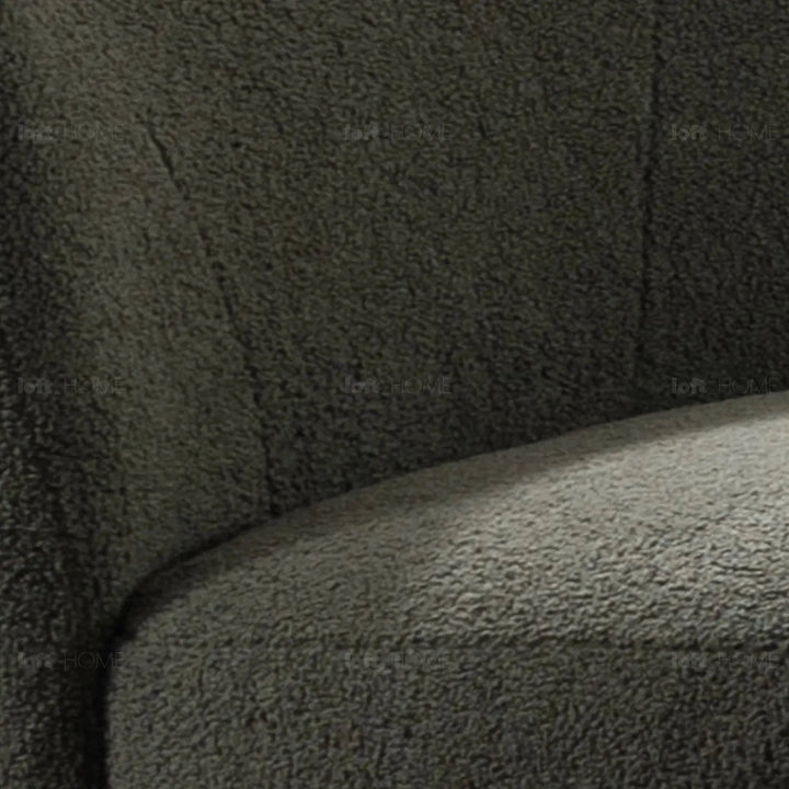 Modern sherpa fabric 1 seater sofa atrium color swatches.