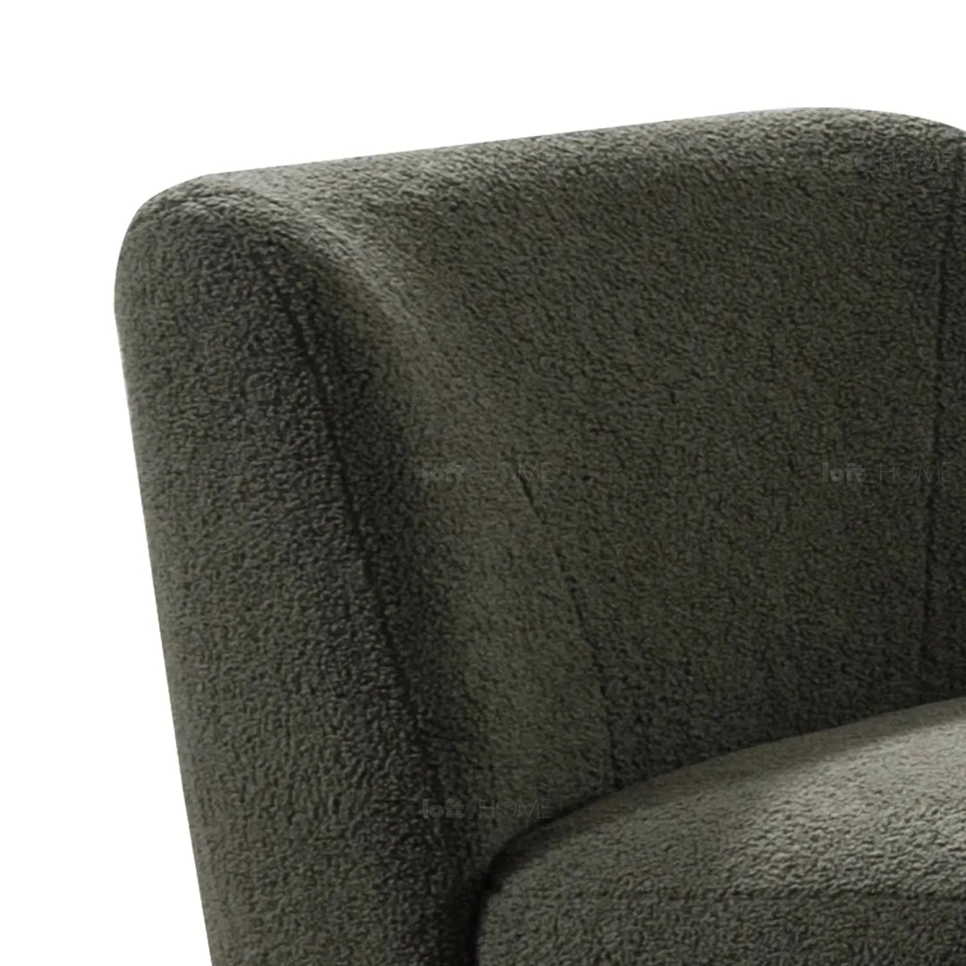Modern sherpa fabric 1 seater sofa atrium material variants.