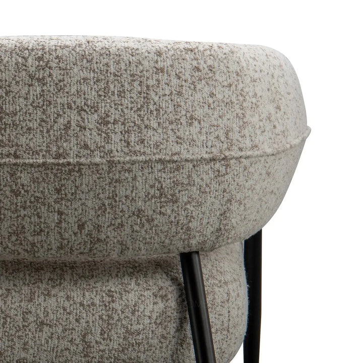 Modern mixed weave fabric 1 seater sofa bayeux in panoramic view.