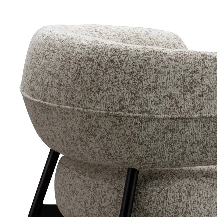 Modern mixed weave fabric 1 seater sofa bayeux in still life.
