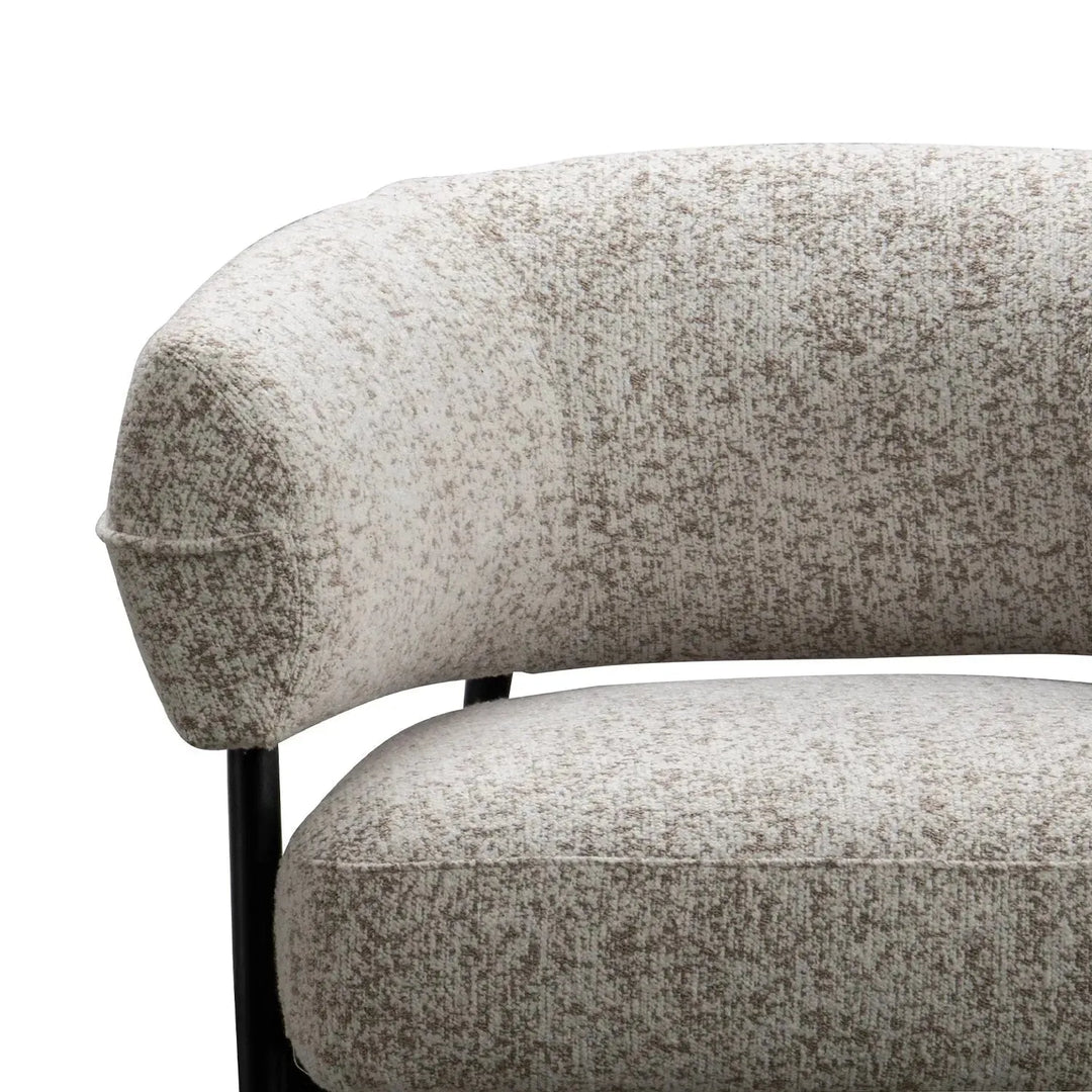 Modern mixed weave fabric 1 seater sofa bayeux in close up details.