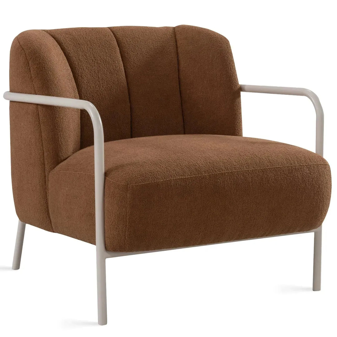 Modern sherpa fabric 1 seater sofa cloister in panoramic view.