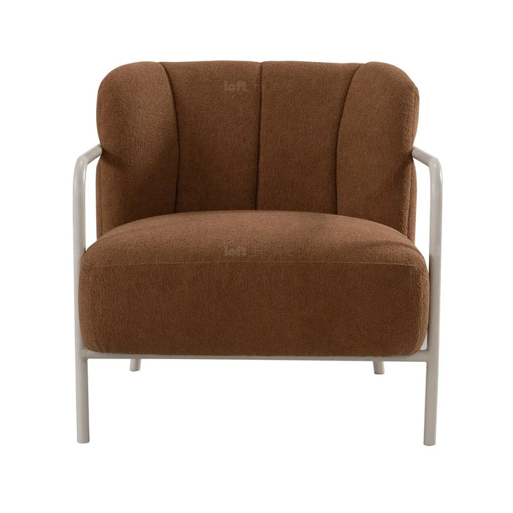 Modern sherpa fabric 1 seater sofa cloister material variants.