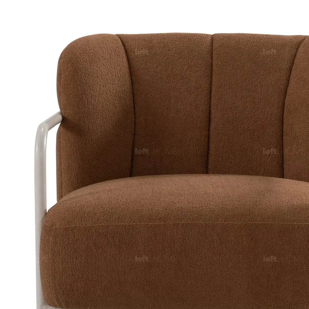 Modern sherpa fabric 1 seater sofa cloister in real life style.