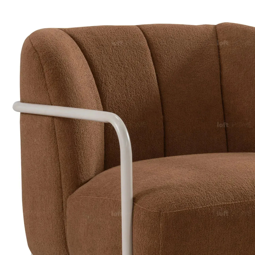 Modern sherpa fabric 1 seater sofa cloister with context.