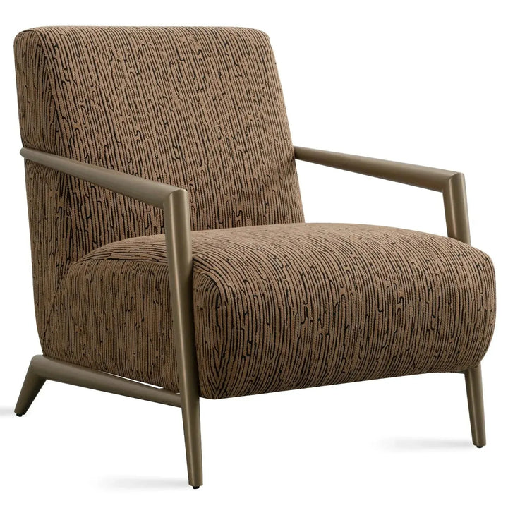 Modern mixed weave fabric 1 seater sofa feldspar in still life.
