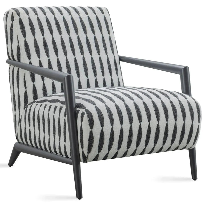 Modern mixed weave fabric 1 seater sofa feldspar in white background.