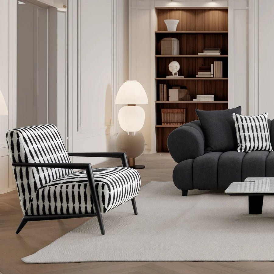 Modern mixed weave fabric 1 seater sofa feldspar primary product view.