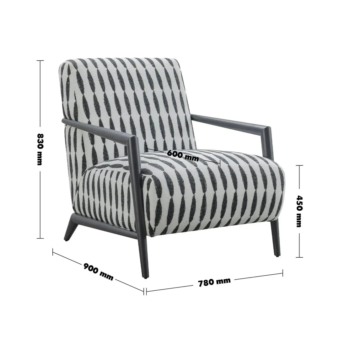 Modern mixed weave fabric 1 seater sofa feldspar size charts.