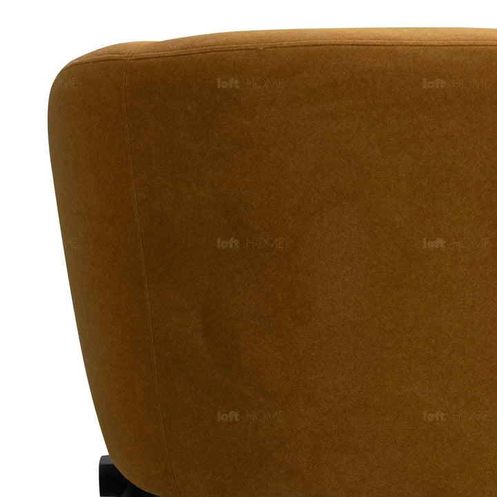 Modern suede fabric 1 seater sofa ginge with context.