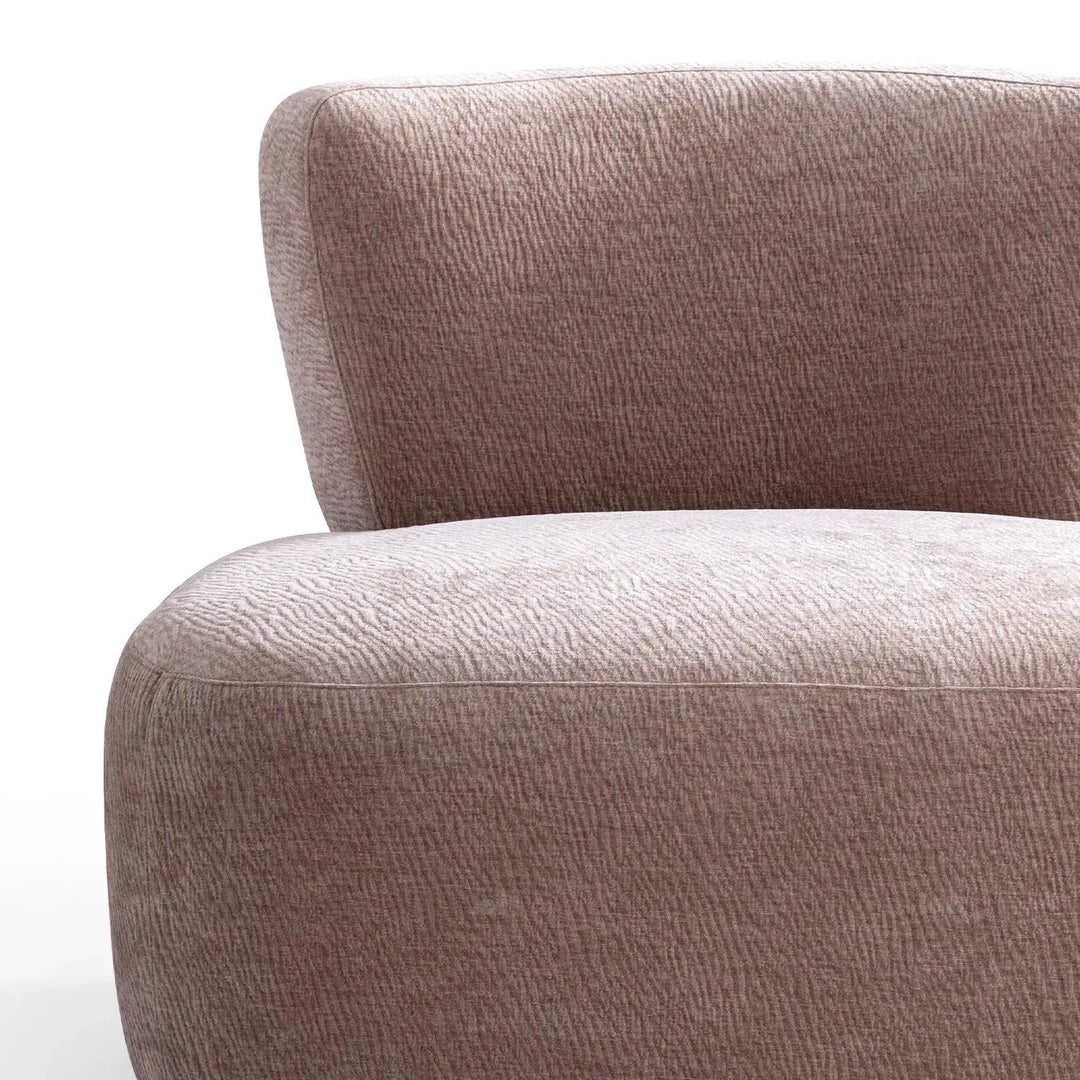 Cream corduroy velvet fabric revolving 1 seater sofa gnett material variants.