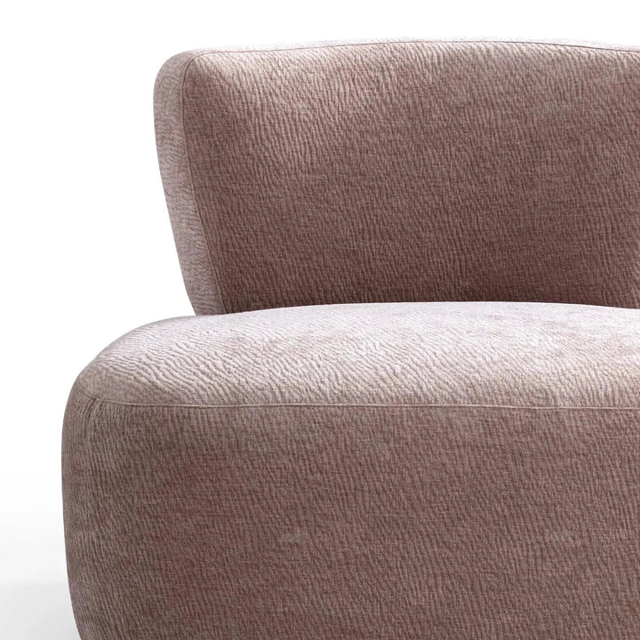 Cream corduroy velvet fabric revolving 1 seater sofa gnett material variants.