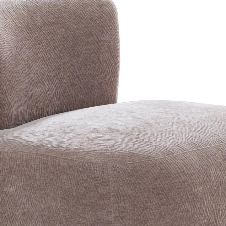 Cream corduroy velvet fabric revolving 1 seater sofa gnett in real life style.