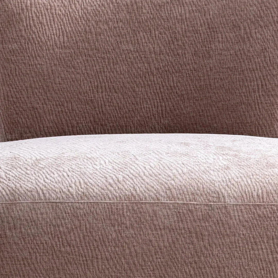 Cream corduroy velvet fabric revolving 1 seater sofa gnett with context.