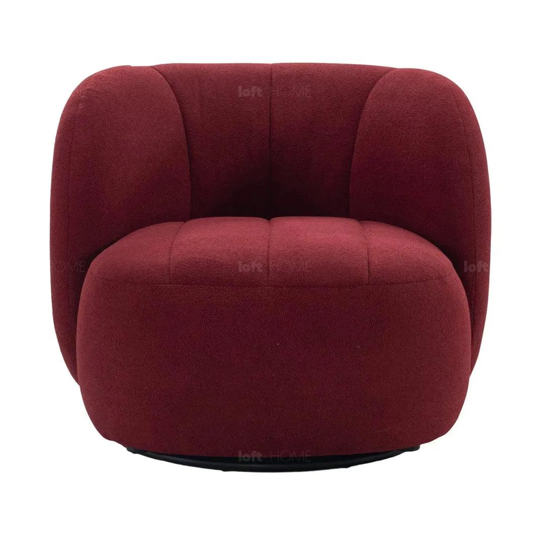 Cream sherpa fabric revolving 1 seater sofa gown material variants.