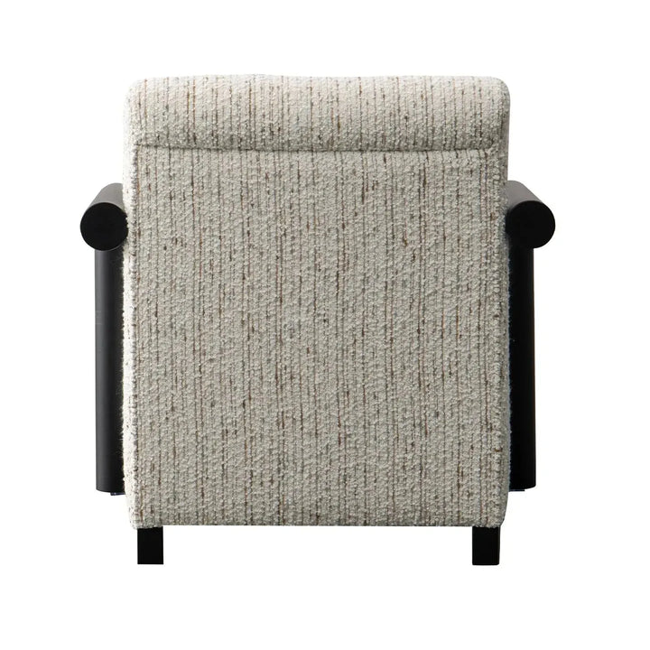 Modern sherpa fabric 1 seater sofa granitova in still life.