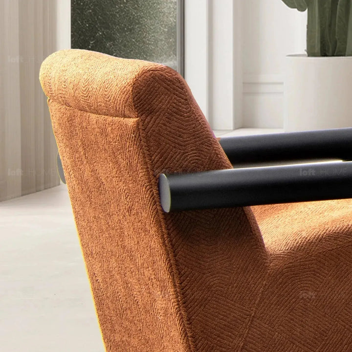 Modern sherpa fabric 1 seater sofa granitova layered structure.