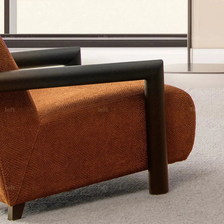 Modern sherpa fabric 1 seater sofa granitova detail 1.