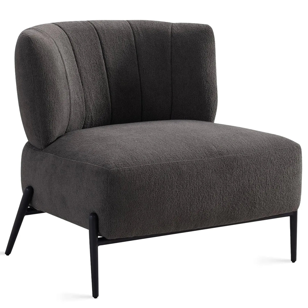 Modern sherpa fabric 1 seater sofa hedge in white background.