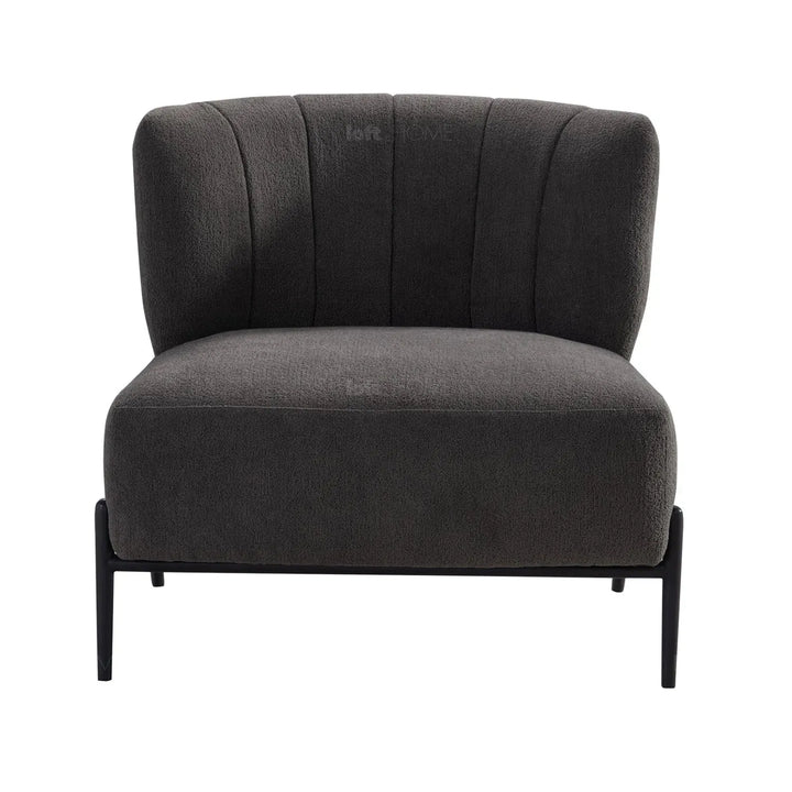 Modern sherpa fabric 1 seater sofa hedge color swatches.