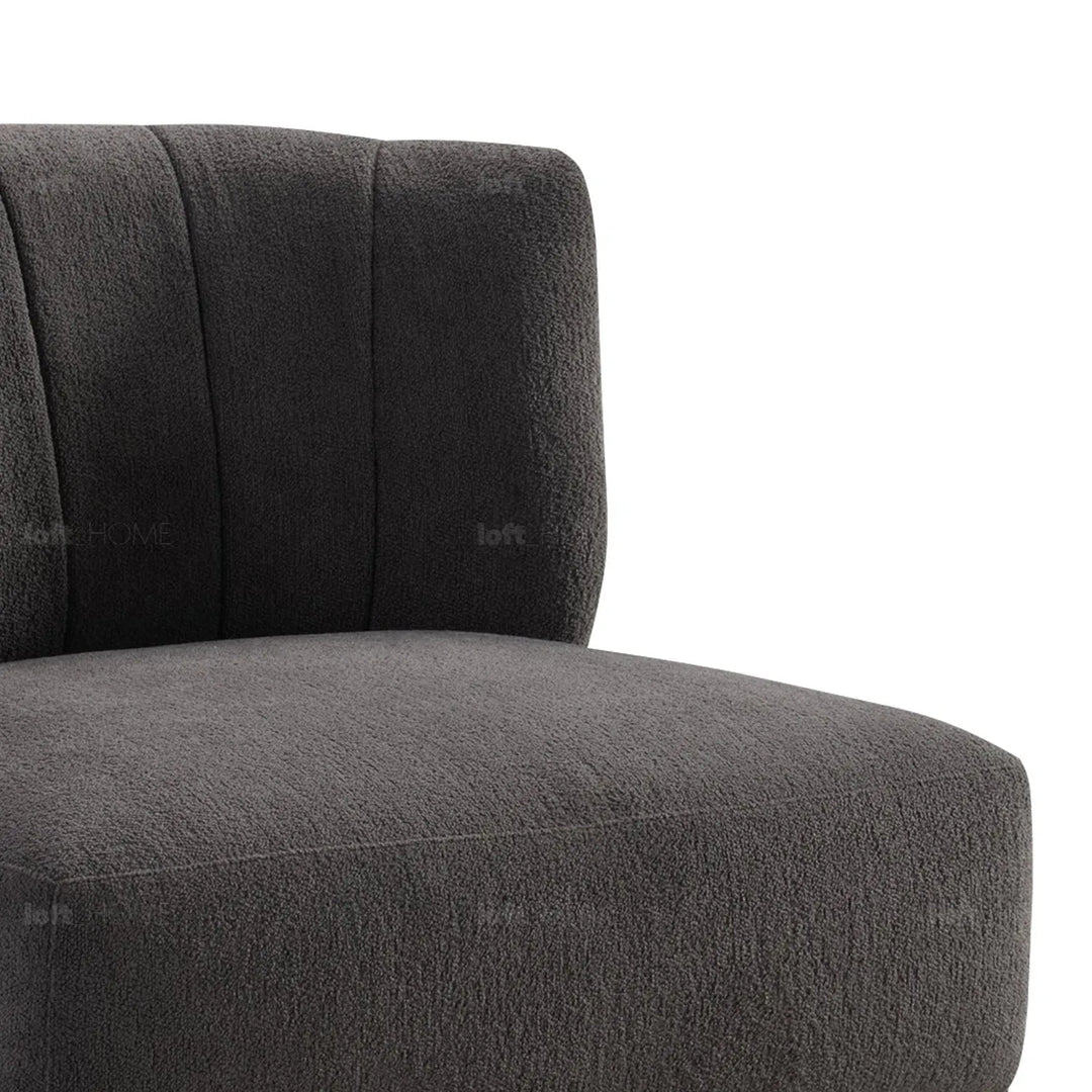 Modern sherpa fabric 1 seater sofa hedge in real life style.