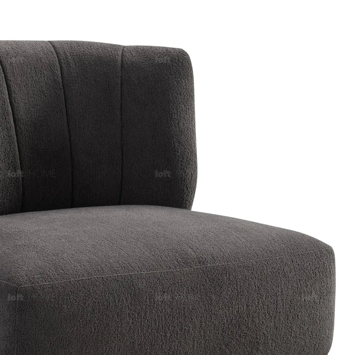 Modern sherpa fabric 1 seater sofa hedge in real life style.