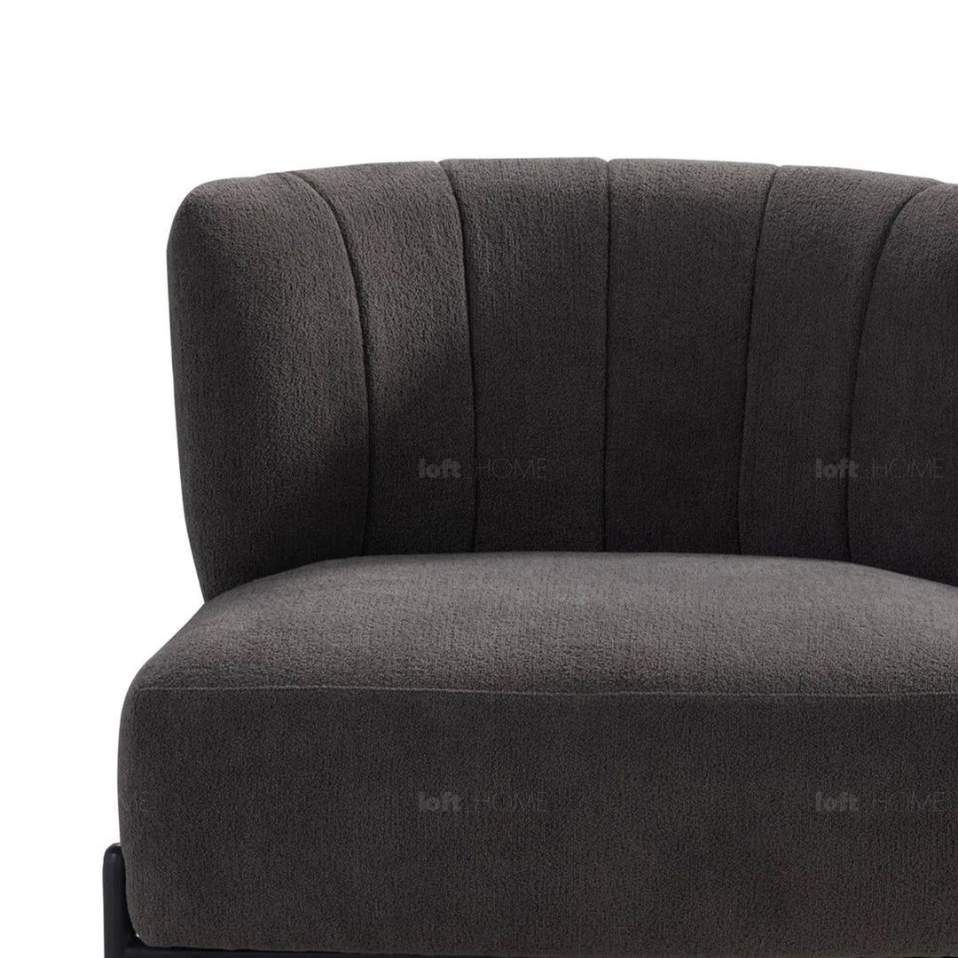 Modern sherpa fabric 1 seater sofa hedge with context.