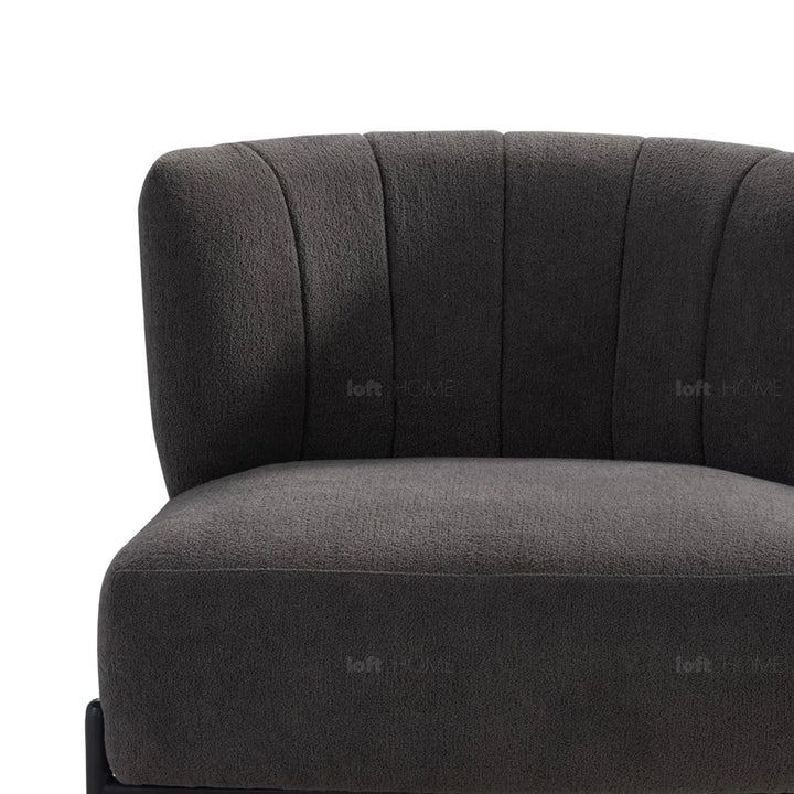 Modern sherpa fabric 1 seater sofa hedge with context.