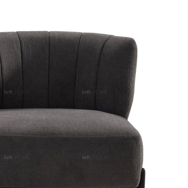 Modern sherpa fabric 1 seater sofa hedge in details.