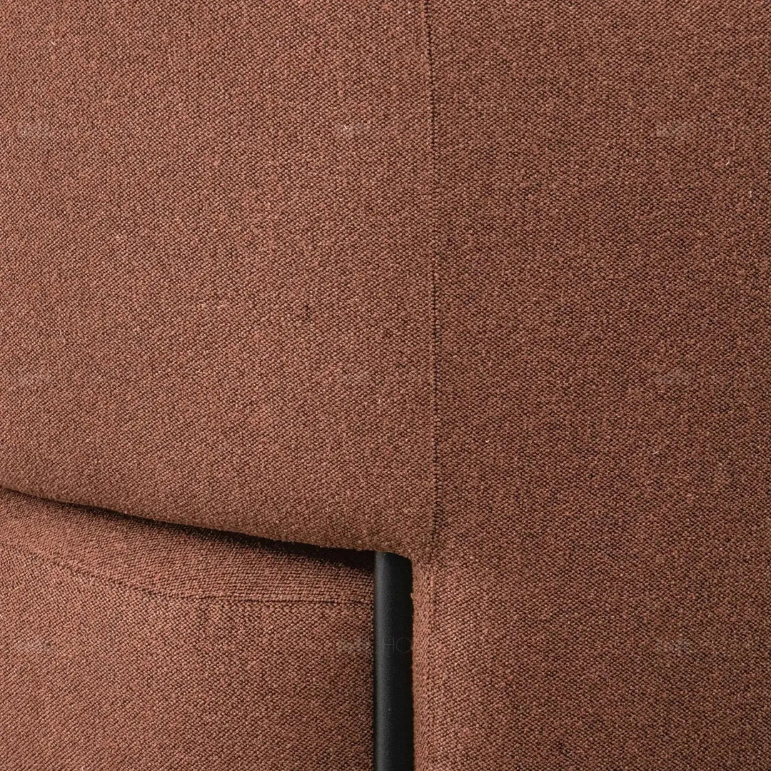 Cream mixed weave fabric 1 seater sofa hinger in panoramic view.