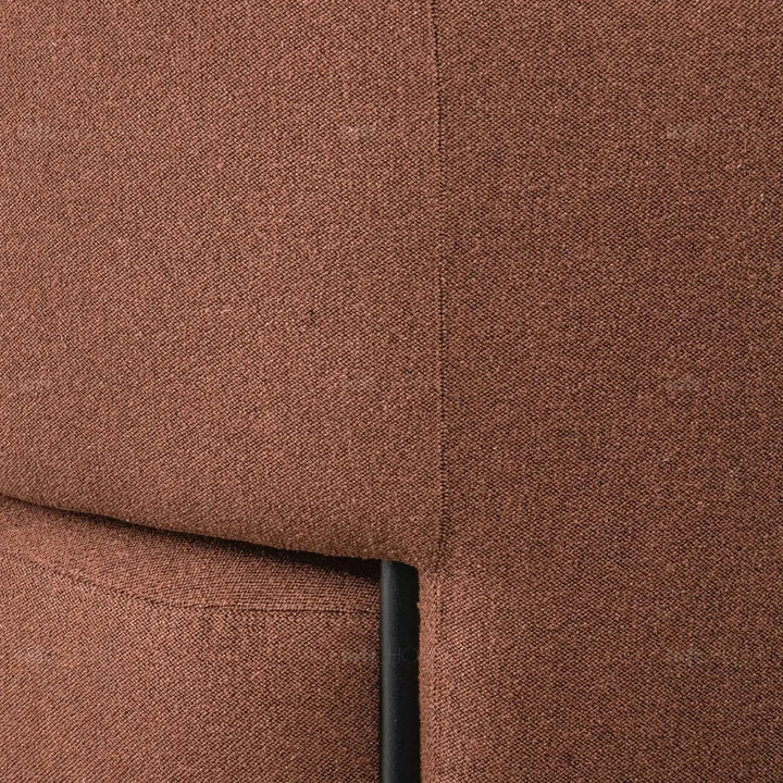 Cream mixed weave fabric 1 seater sofa hinger in panoramic view.