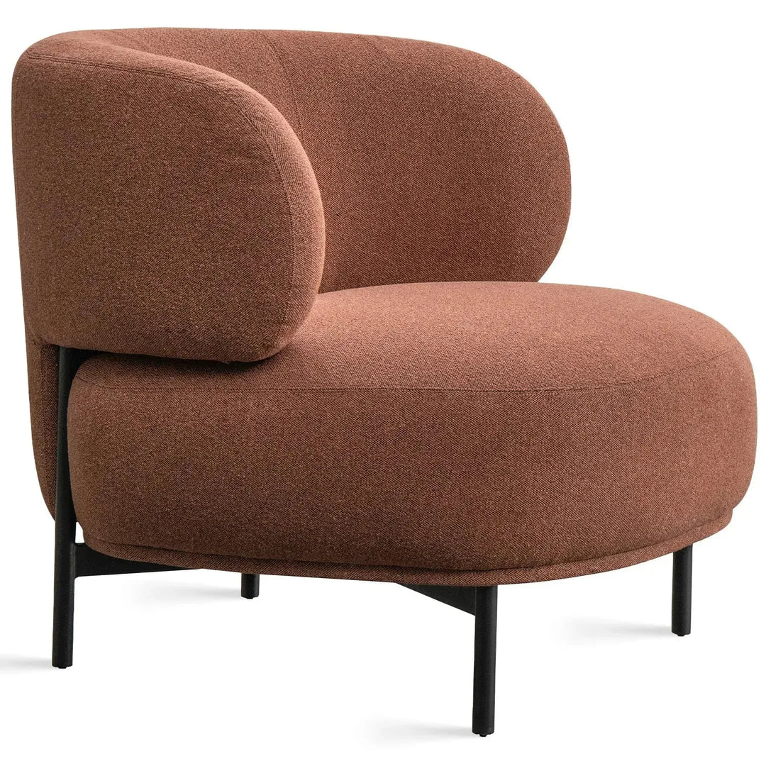 Cream mixed weave fabric 1 seater sofa hinger in white background.