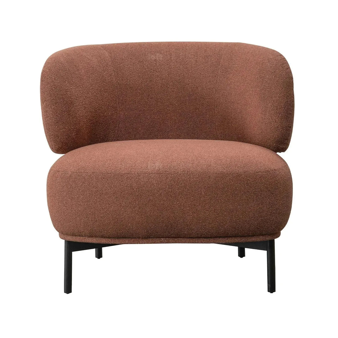 Cream mixed weave fabric 1 seater sofa hinger color swatches.