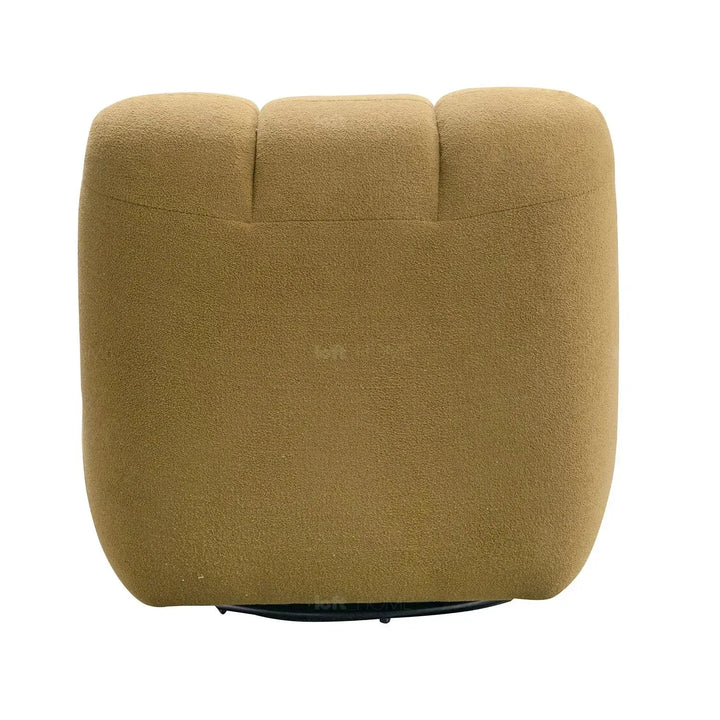 Cream sherpa fabric revolving 1 seater sofa limestone in real life style.