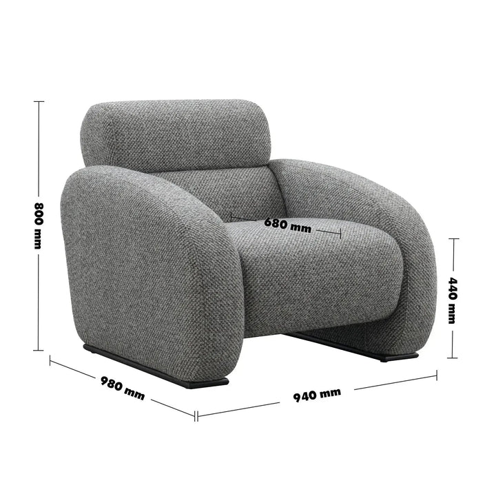 Modern mixed weave fabric 1 seater sofa monolithe size charts.
