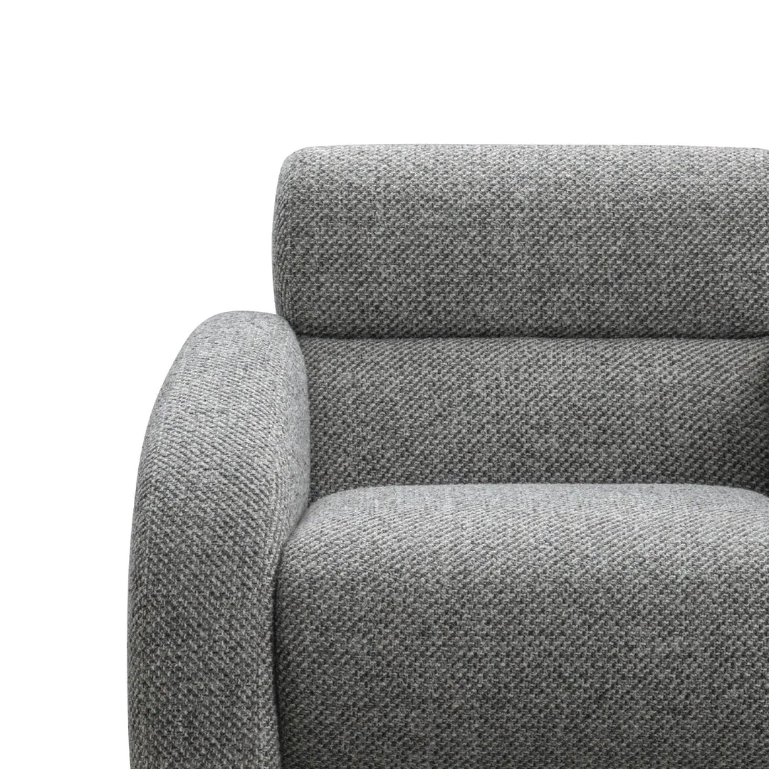 Modern mixed weave fabric 1 seater sofa monolithe in real life style.