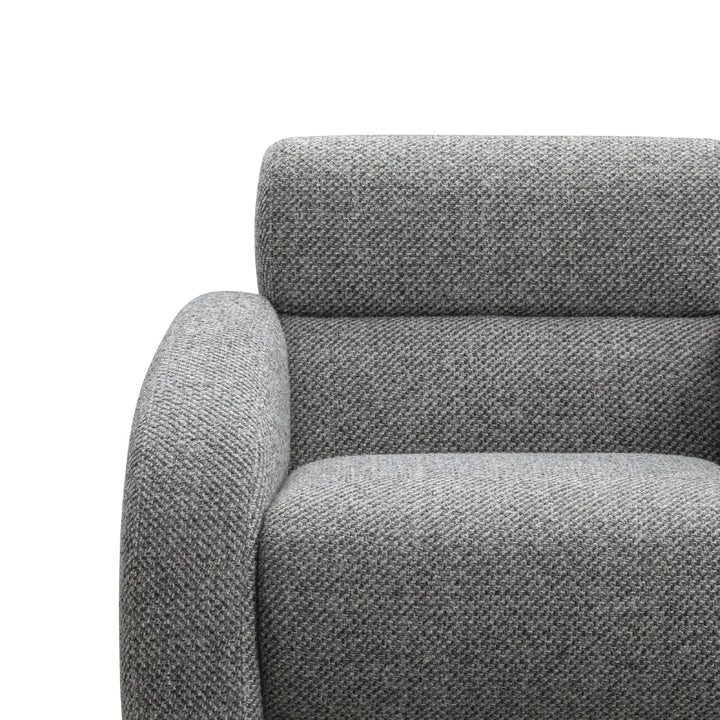 Modern mixed weave fabric 1 seater sofa monolithe in real life style.