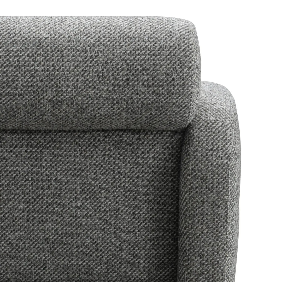 Modern mixed weave fabric 1 seater sofa monolithe in details.