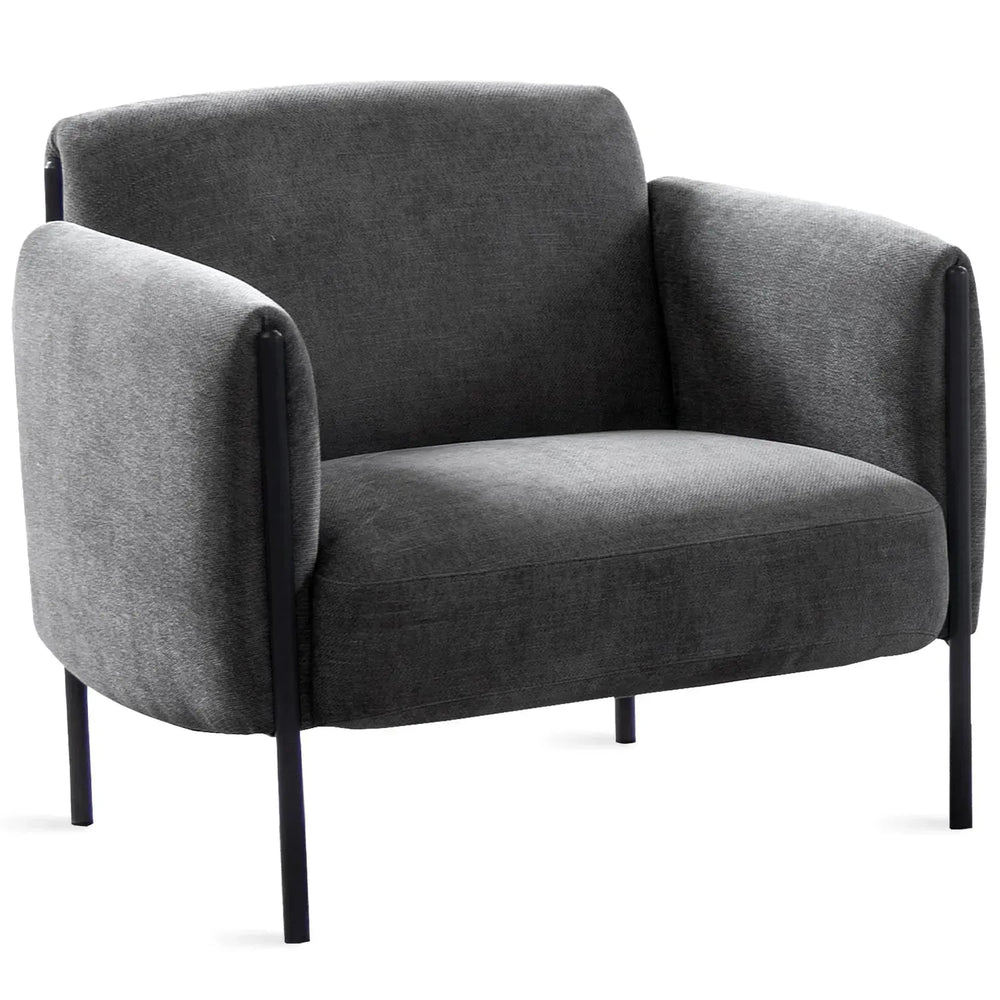 Modern mixed weave fabric 1 seater sofa mosaic in white background.