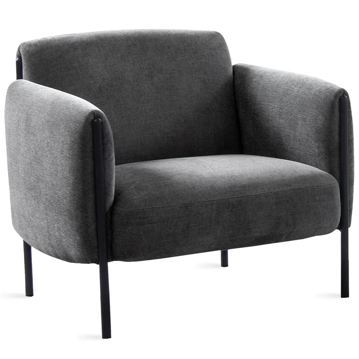 Modern mixed weave fabric 1 seater sofa mosaic in white background.